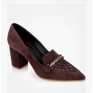 New no box L'AGENCE Eleonore Women's Chocolate Suede Block Heel Pumps Size 6